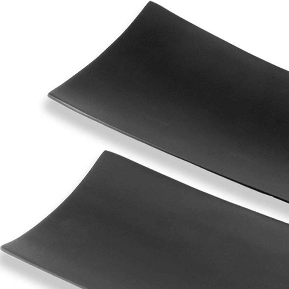 Black Long Trays Set Of 2 By Homeroots | Trays | Modishstore - 5