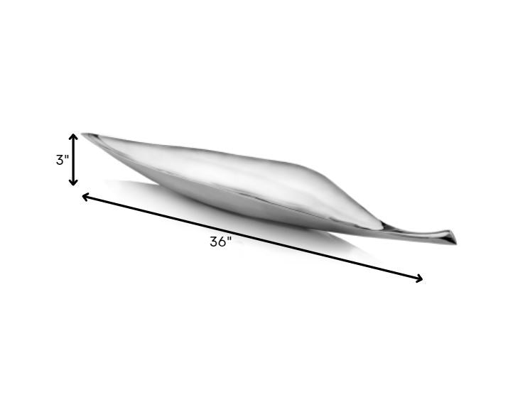 Buffed Tip Long Leaf Tray By Homeroots | Decorative Trays & Dishes | Modishstore - 3