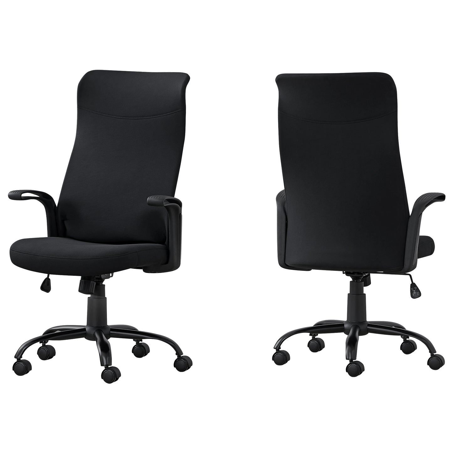 Black Fabric Multi Position Office Chair By Homeroots | Office Chairs | Modishstore
