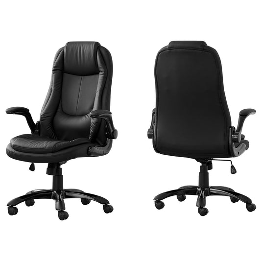 Black LeatherLook High Back Eecutive Office Chair By Homeroots | Office Chairs | Modishstore