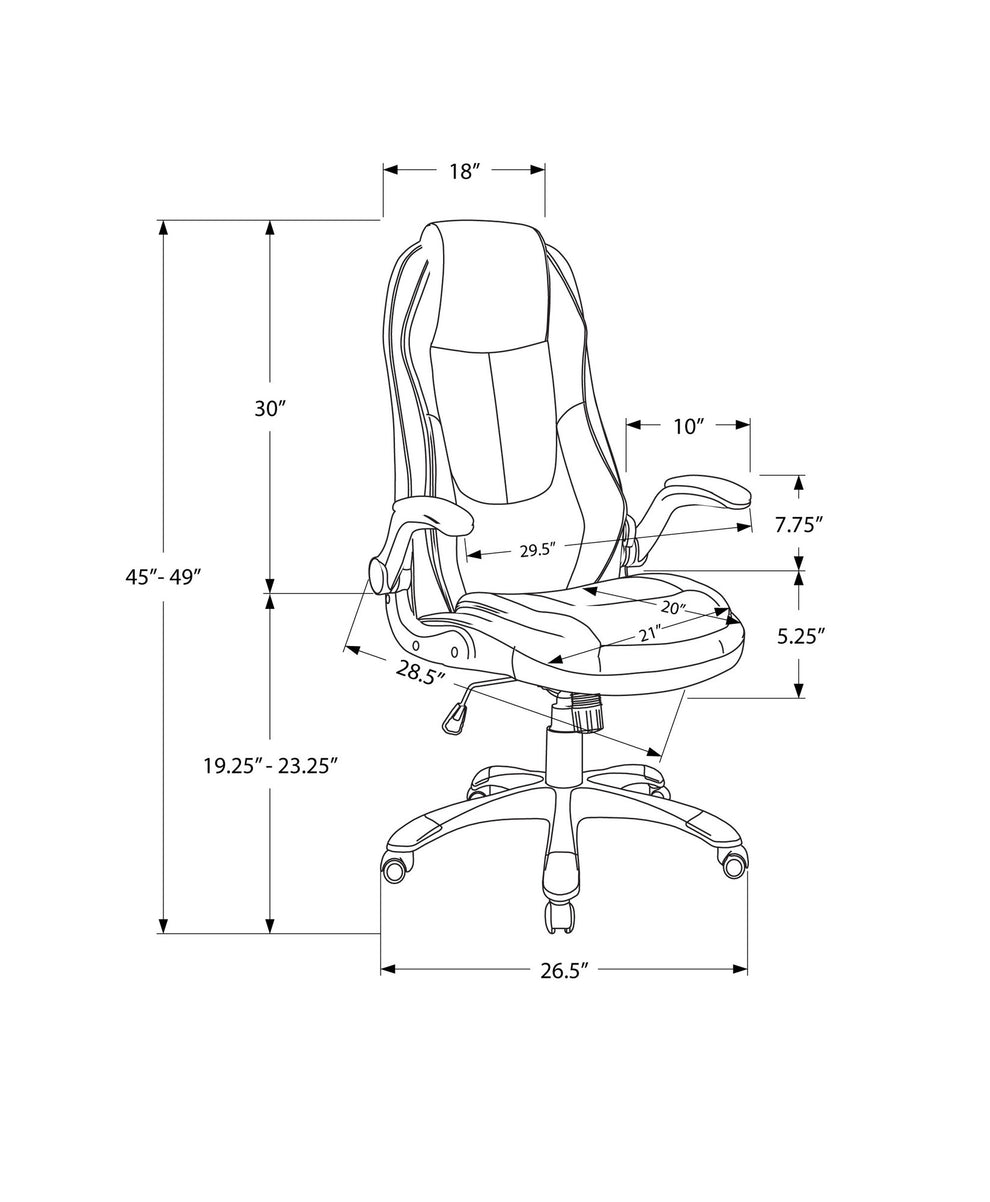 Black LeatherLook High Back Eecutive Office Chair By Homeroots | Office Chairs | Modishstore - 3