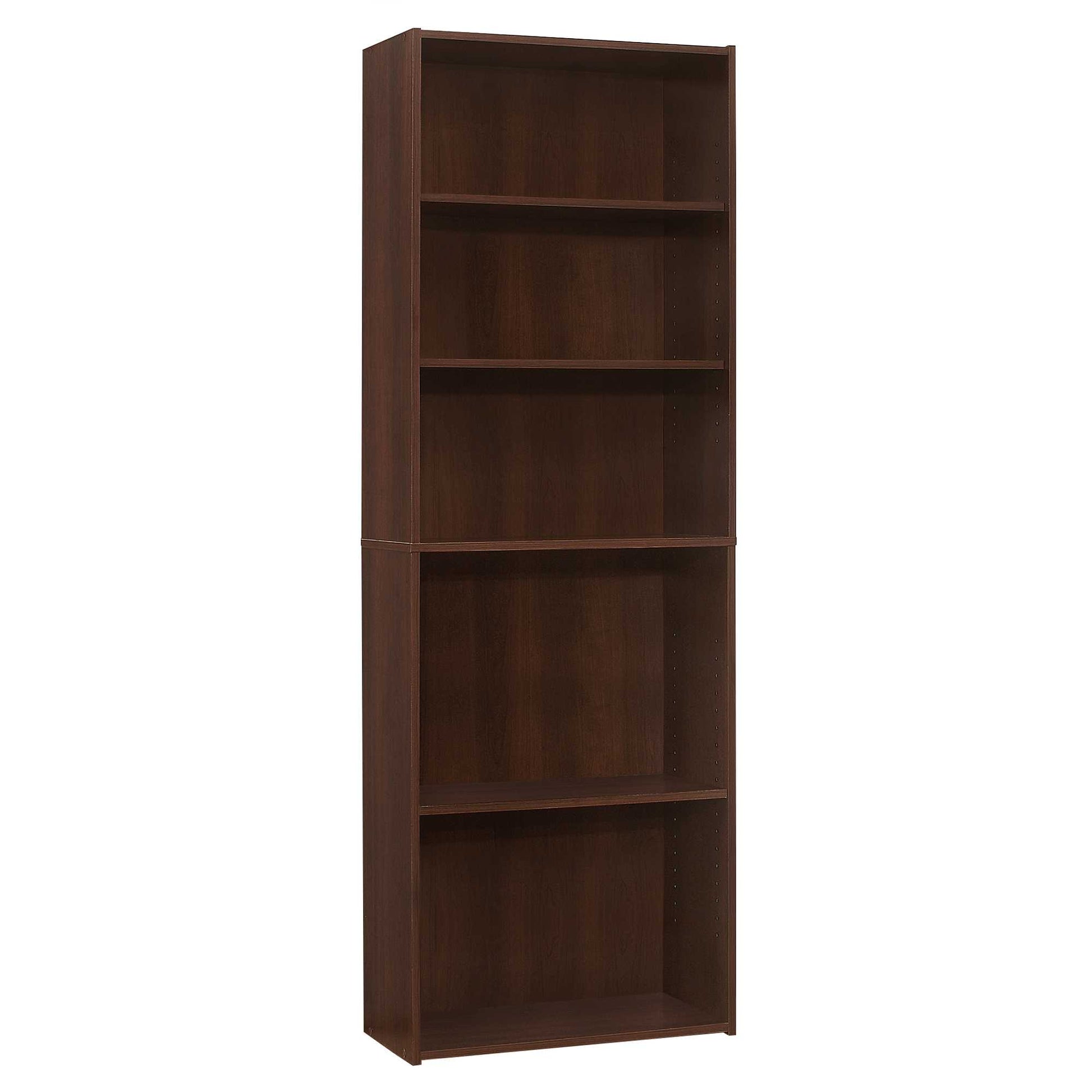 Five Shelf Cherry Bookcase By Homeroots | Bookcases | Modishstore