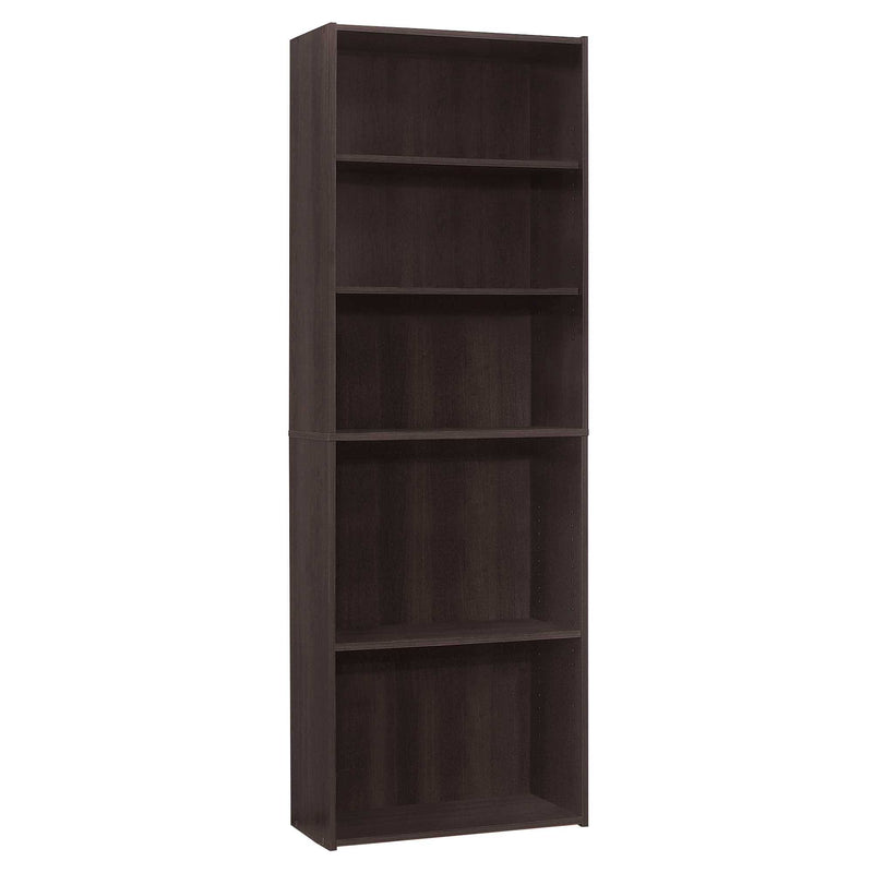 Five Shelf Cherry Bookcase By Homeroots | Bookcases | Modishstore - 6