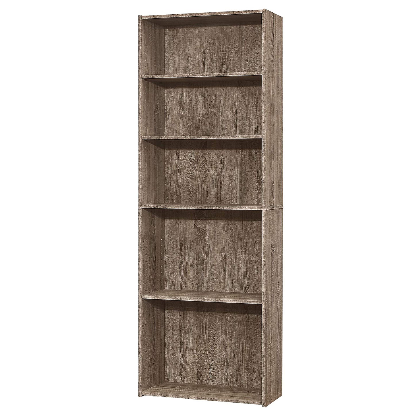 Five Shelf Cherry Bookcase By Homeroots | Bookcases | Modishstore - 14