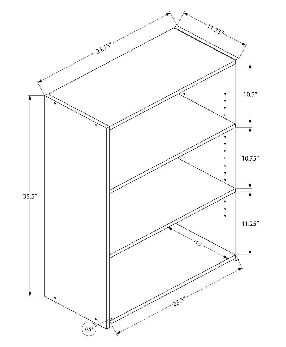 Cherry Shelves Bookcase By Homeroots | Bookcases | Modishstore - 7