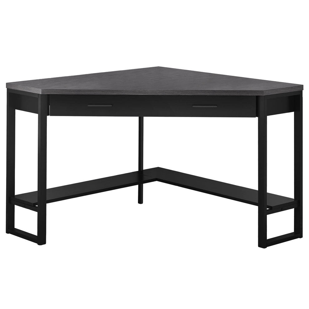 White with Silver Metal Computer Desk By Homeroots | Desks | Modishstore - 5