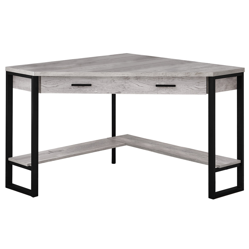 White with Silver Metal Computer Desk By Homeroots | Desks | Modishstore - 13