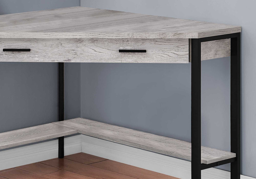 White with Silver Metal Computer Desk By Homeroots | Desks | Modishstore - 14