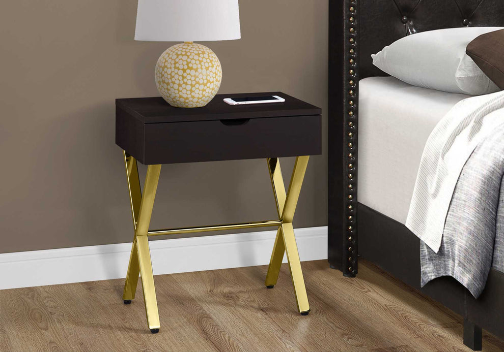 CappuccinoGold Metal Accent Table By Homeroots - 355746 | Accent Tables | Modishstore - 2