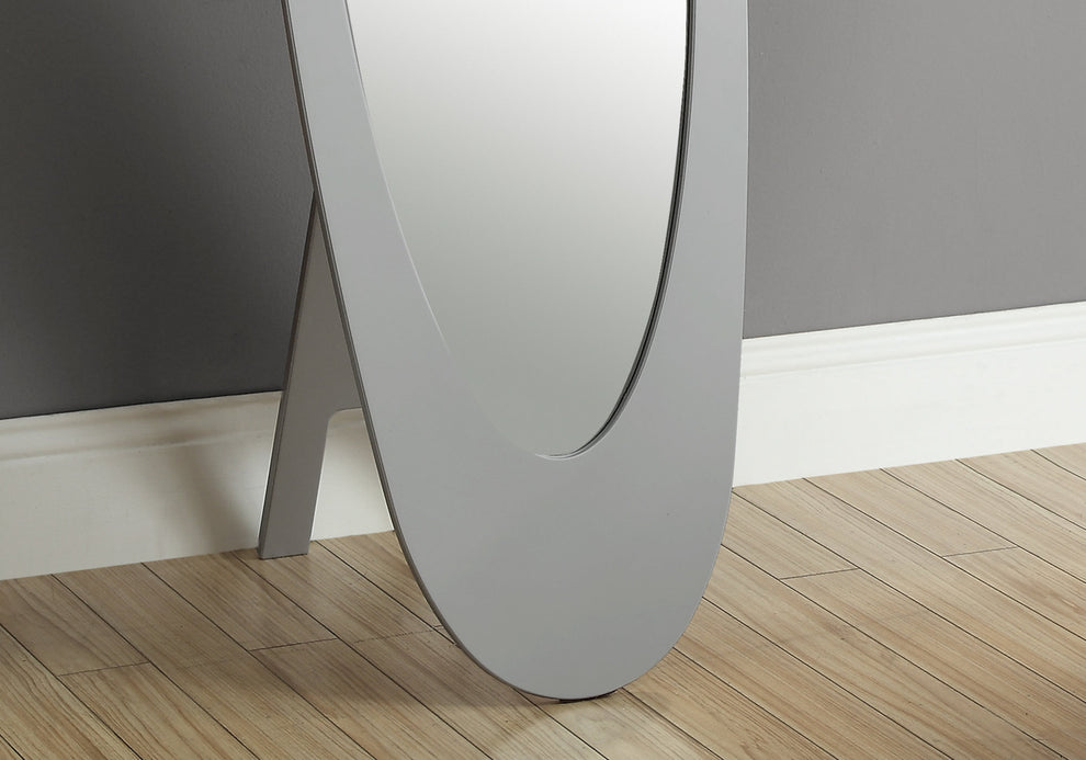 Grey Oval Frame Mirror By Homeroots | Mirrors | Modishstore - 2