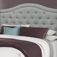 Grey Linen With Chrome Trim - Queen Size Bed By Homeroots | Beds | Modishstore - 2
