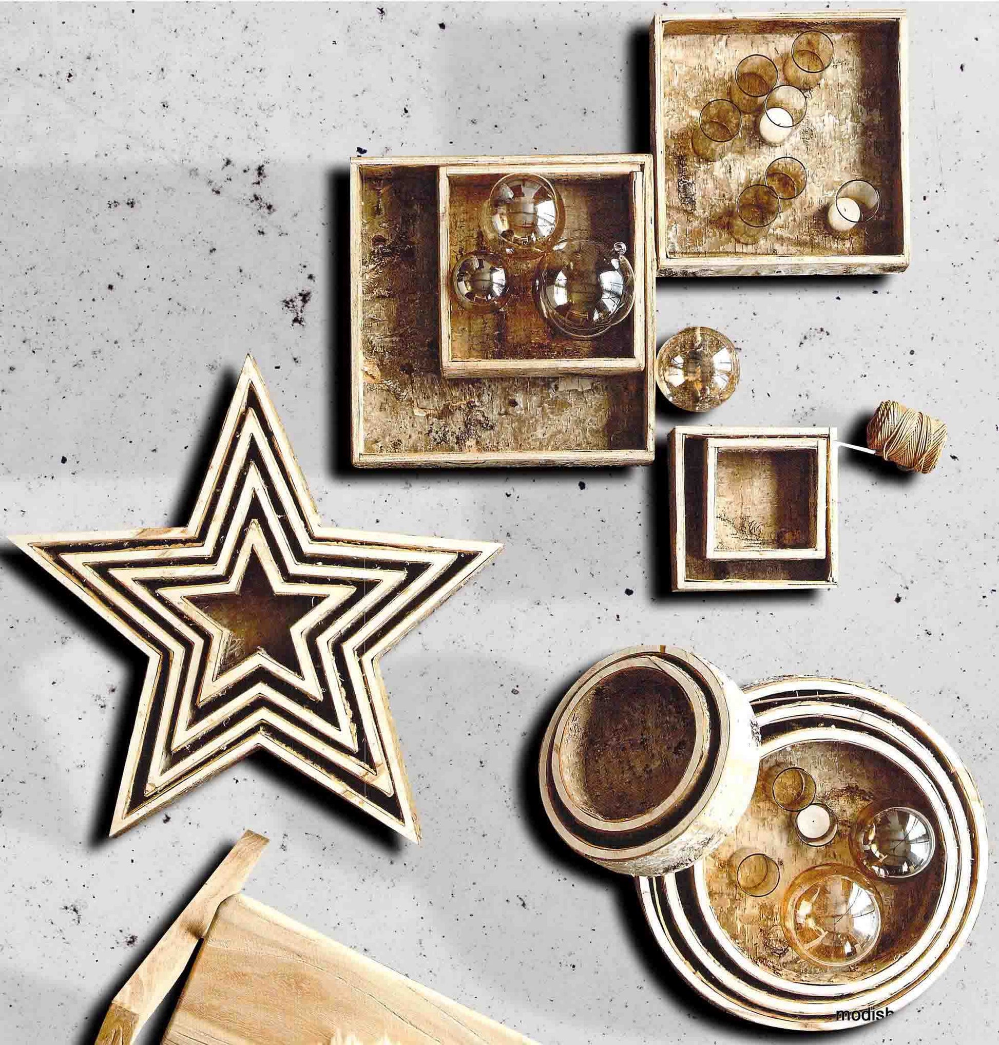 Roost Birch Shaped Trays - Square - Set Of 5-4