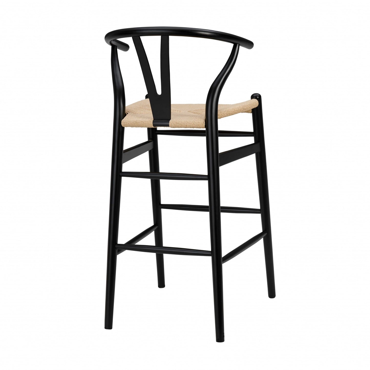 42" Black Solid Wood and Natural Counter Stool By Homeroots | Counter Stools | Modishstore - 4