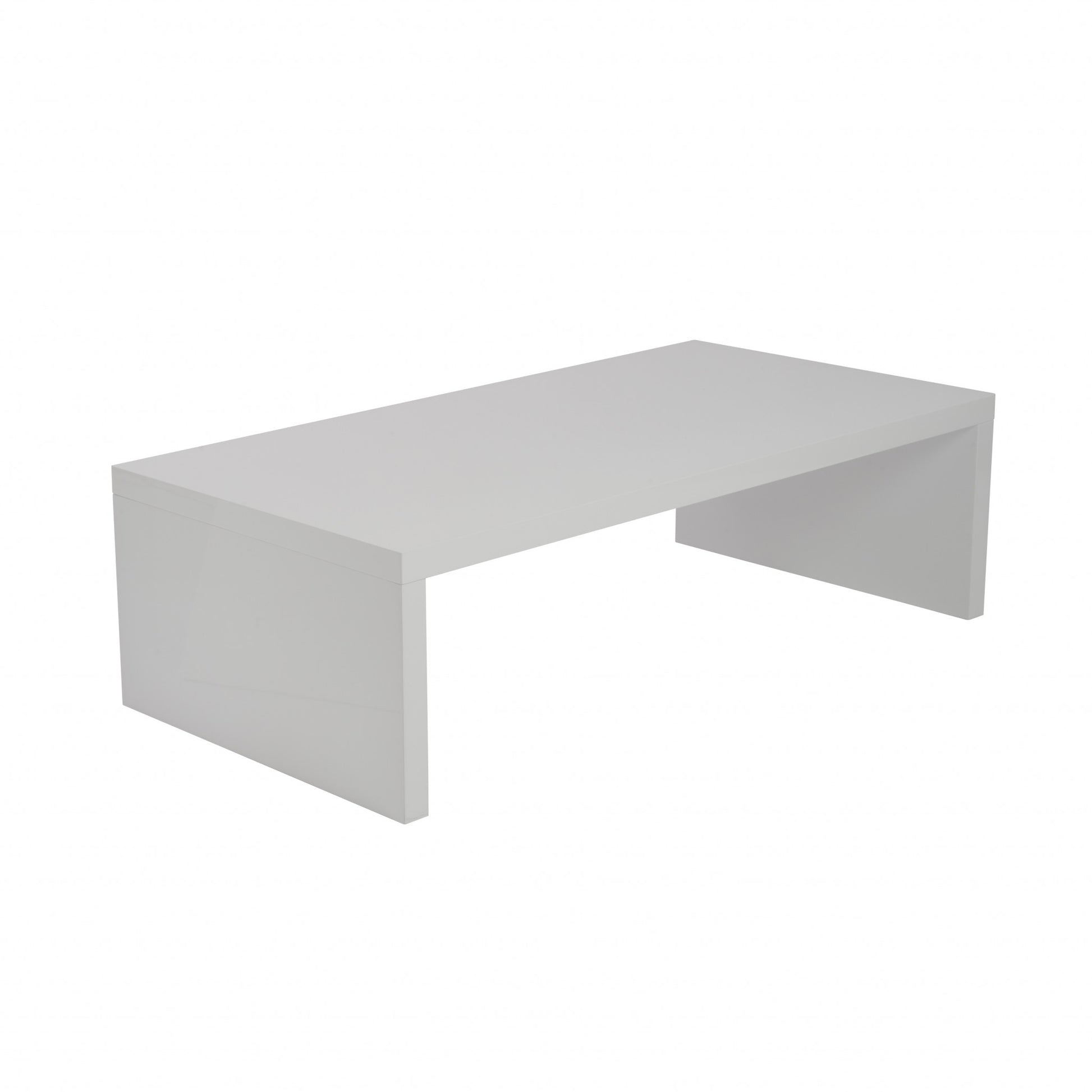 High Gloss White Lacquered MDF Rectangle Coffee Table By Homeroots | Coffee Tables | Modishstore - 2