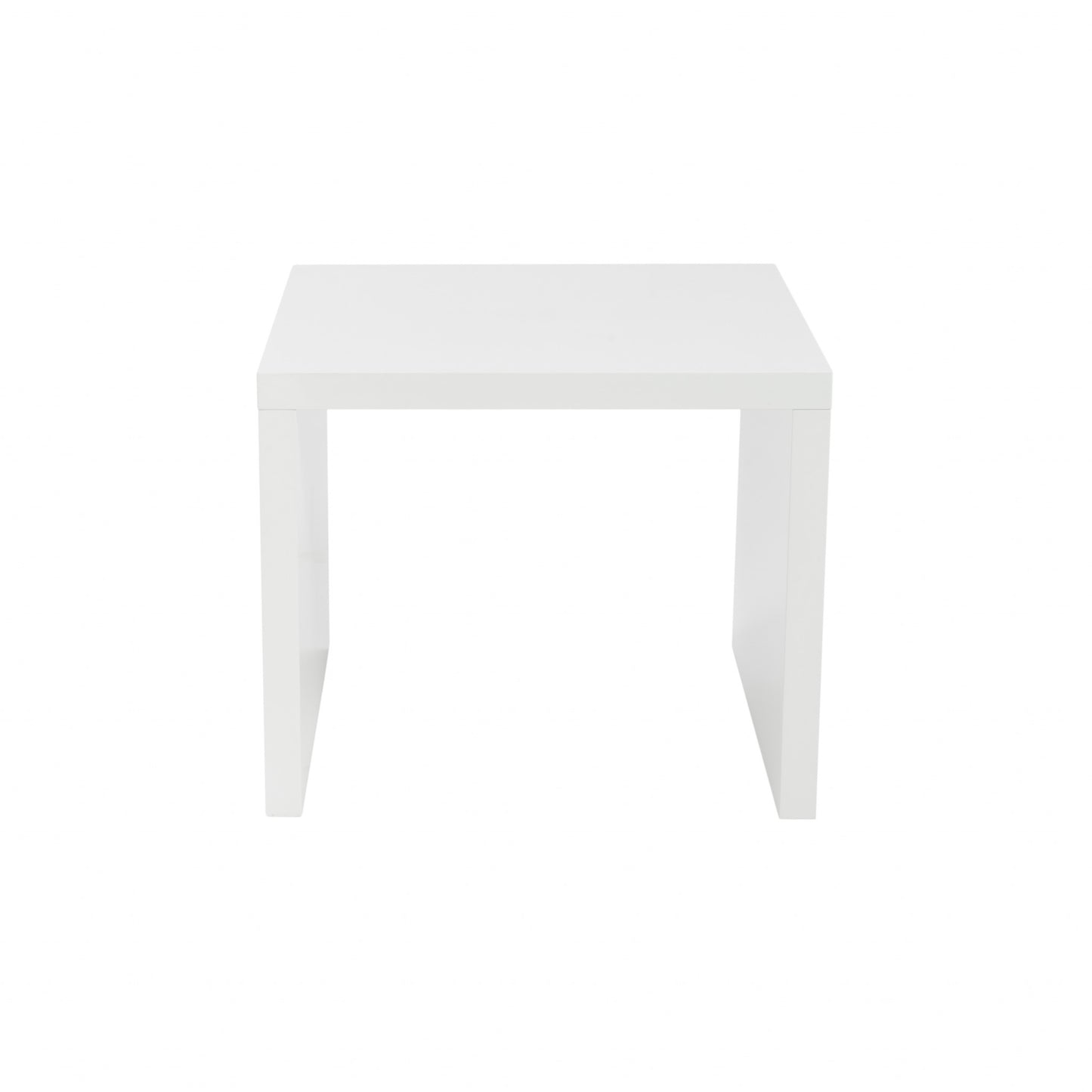High Gloss White Lacquered MDF Square Side Table By Homeroots | Side Tables | Modishstore - 4