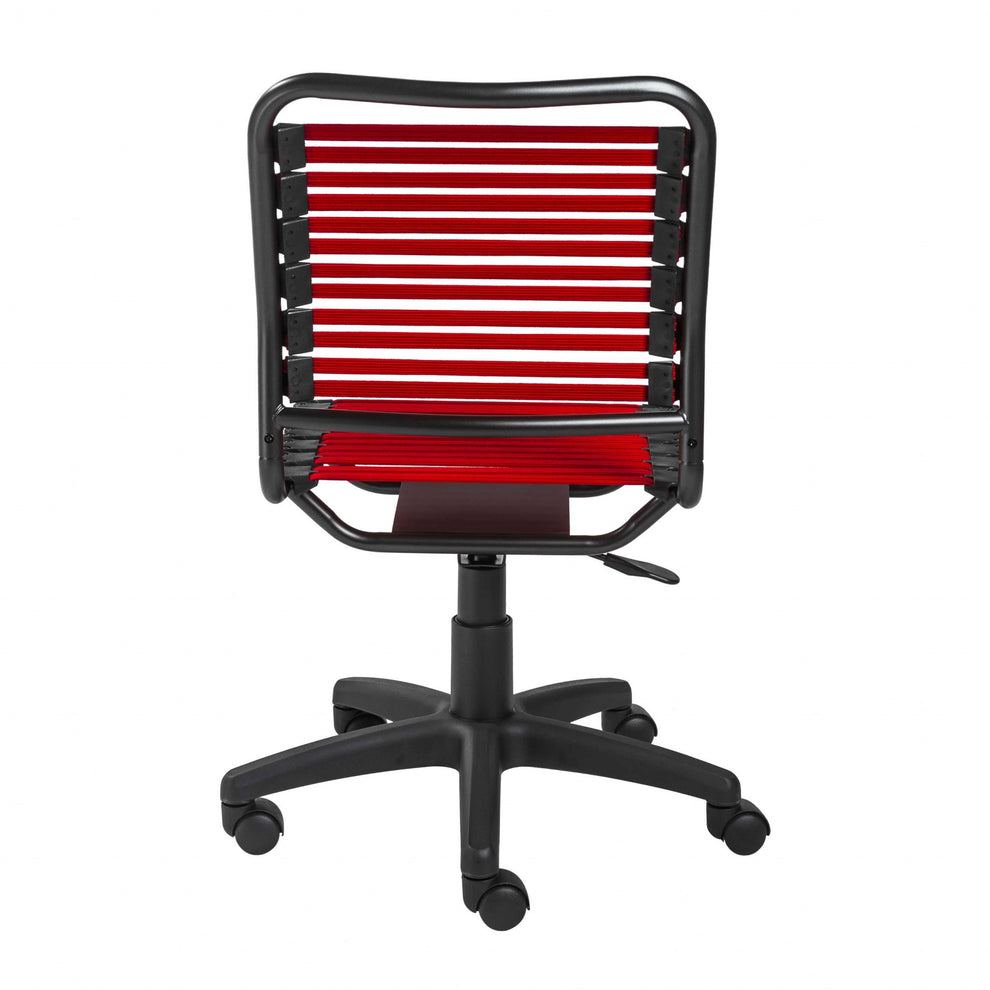 Black Flat Bungie Cord Low Back Rolling Office Chair By Homeroots | Office Chairs | Modishstore - 10