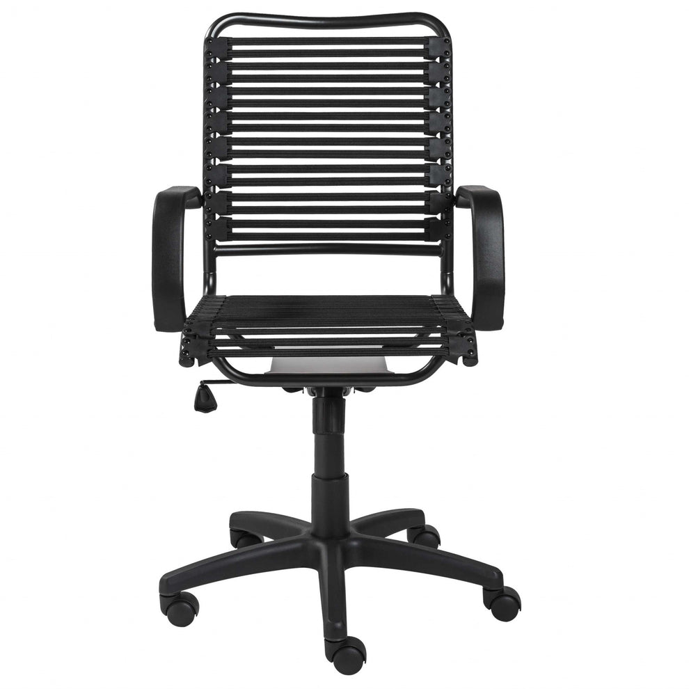 Black Flat Bungie Cords High Back Office Chair with Graphite Black Frame and Base By Homeroots | Office Chairs | Modishstore - 2