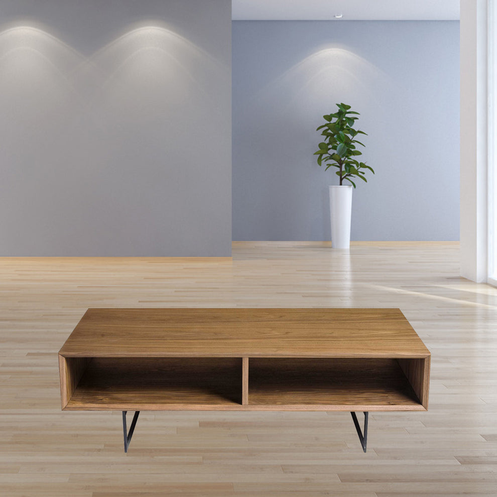 American Walnut Veneer Over MDF Coffee Table By Homeroots | Coffee Tables | Modishstore - 5