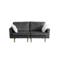 Theo Gray Velvet Sofa Loveseat Chair Living Room Set with Pillows By Lilola Home | Sofas | Modishstore-4