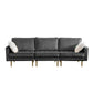 Theo Gray Velvet Sofa Loveseat Chair Living Room Set with Pillows By Lilola Home | Sofas | Modishstore-7