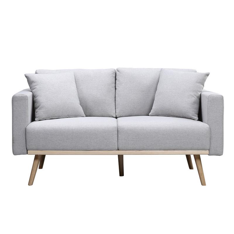 Easton Dark Gray Linen Fabric Sofa Loveseat Living Room Set with USB Charging Ports Pockets & Pillows By Lilola Home | Sofas | Modishstore-10