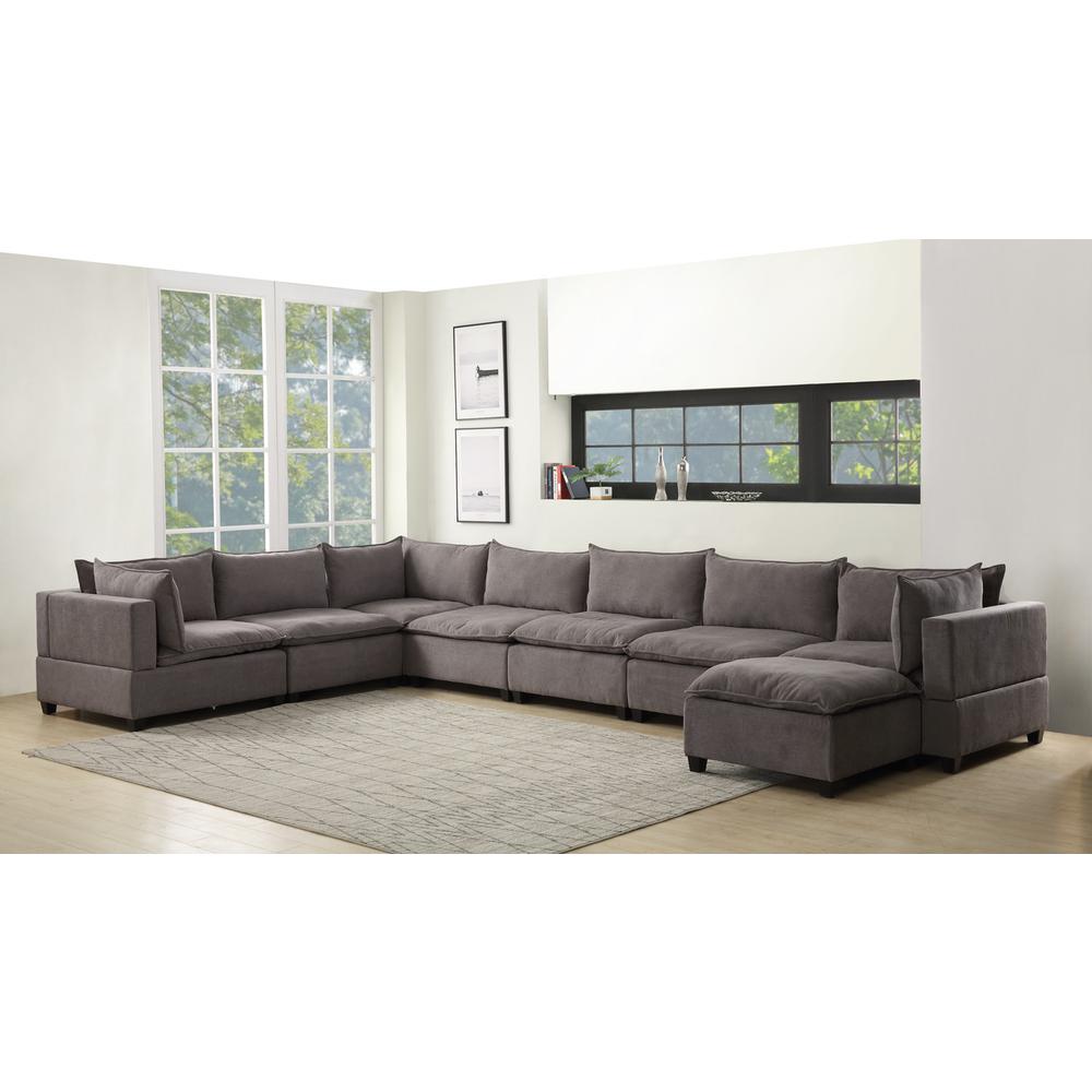 Madison Light Gray Fabric 8 Piece Modular Sectional Sofa Chaise By Lilola Home | Sofas | Modishstore-2