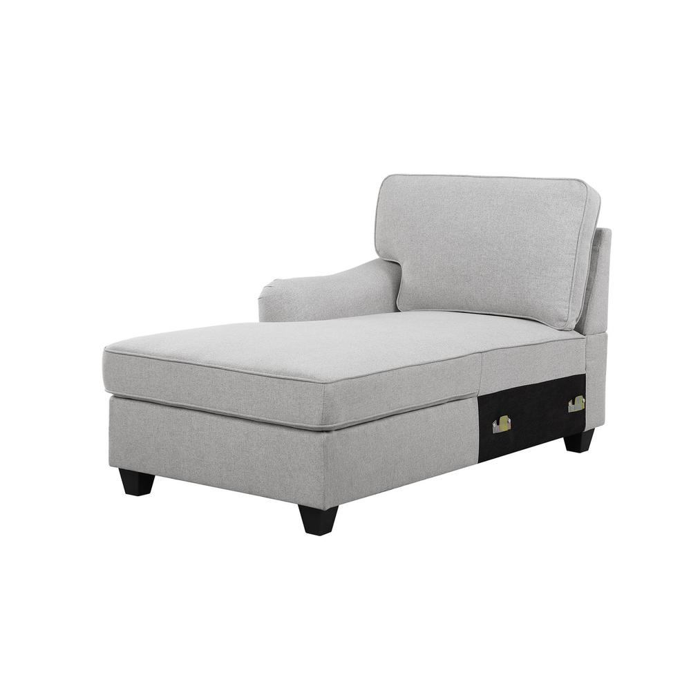 Leo Light Gray Linen Double Chaise 5Pc Modular Sectional Sofa By Lilola Home | Sofas | Modishstore-4