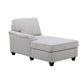 Leo Light Gray Linen Double Chaise 5Pc Modular Sectional Sofa By Lilola Home | Sofas | Modishstore-3