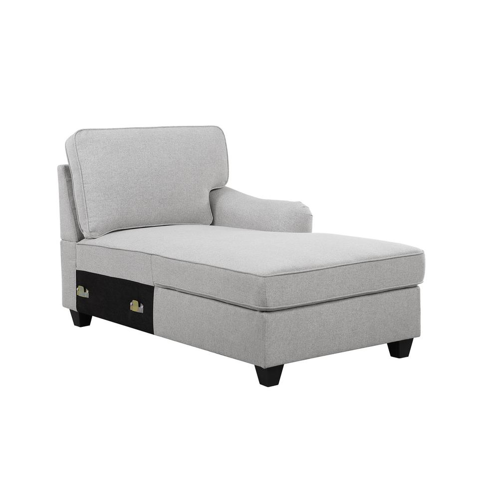 Leo Light Gray Linen Double Chaise 7Pc Modular Sectional Sofa By Lilola Home | Sofas | Modishstore-6