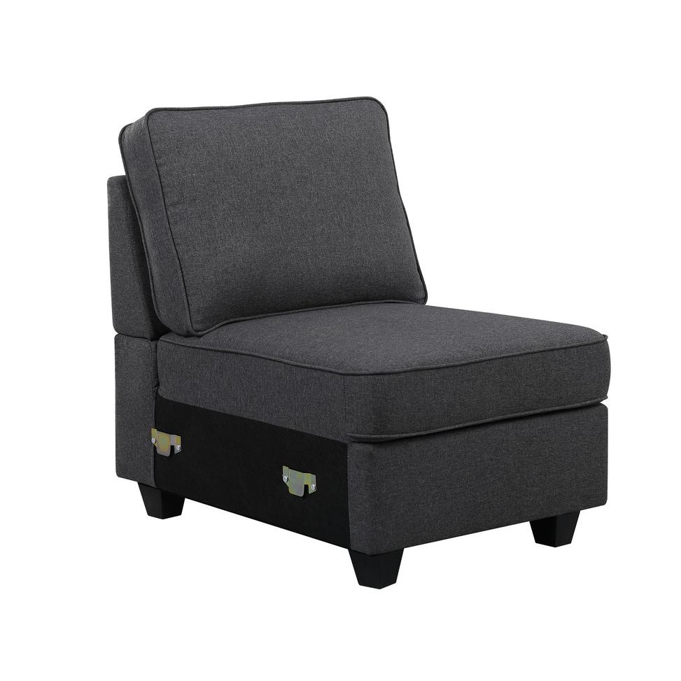 Leo Light Gray Linen Double Chaise 7Pc Modular Sectional Sofa By Lilola Home | Sofas | Modishstore-12