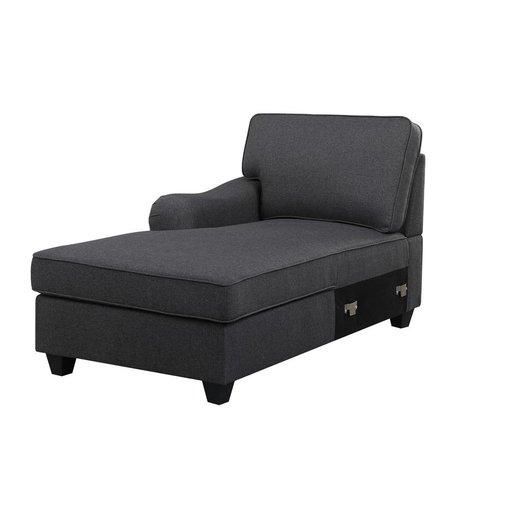 Leo Light Gray Linen Double Chaise 5Pc Modular Sectional Sofa By Lilola Home | Sofas | Modishstore-10