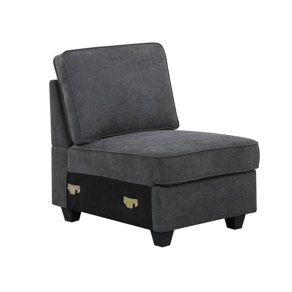 Leo Light Gray Linen Double Chaise 7Pc Modular Sectional Sofa By Lilola Home | Sofas | Modishstore-19