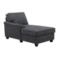 Leo Light Gray Linen Double Chaise 5Pc Modular Sectional Sofa By Lilola Home | Sofas | Modishstore-15