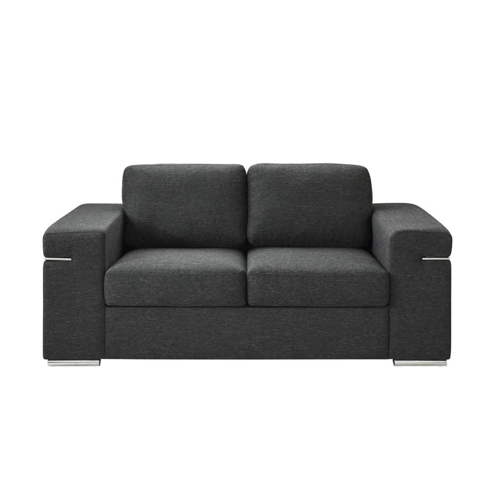 Gianna Black Linen Fabric Sofa and Loveseat Living Room Set By Lilola Home | Sofas | Modishstore-4