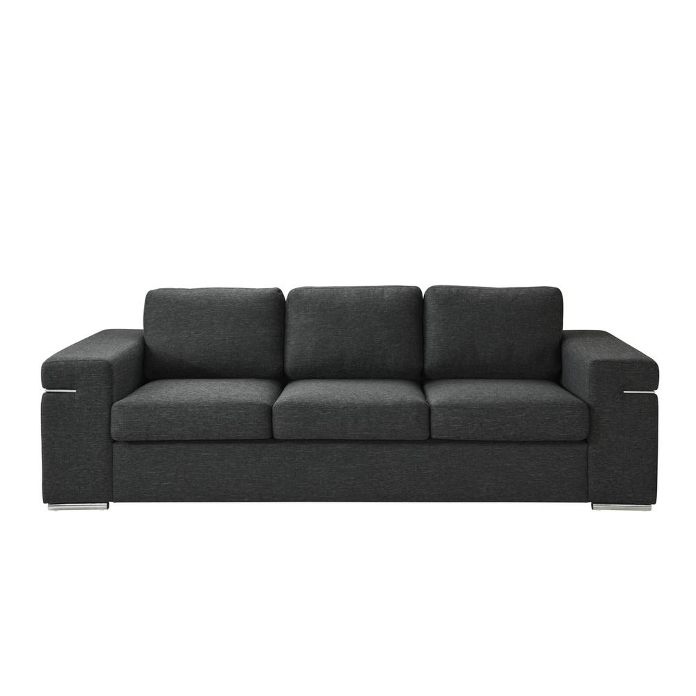 Gianna Black Linen Fabric Sofa and Loveseat Living Room Set By Lilola Home | Sofas | Modishstore-3