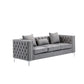 Lorreto Gray Velvet Fabric Sofa Loveseat Chair Living Room Set By Lilola Home | Sofas | Modishstore-7
