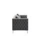 Lorreto Gray Velvet Fabric Sofa Loveseat Chair Living Room Set By Lilola Home | Sofas | Modishstore-5