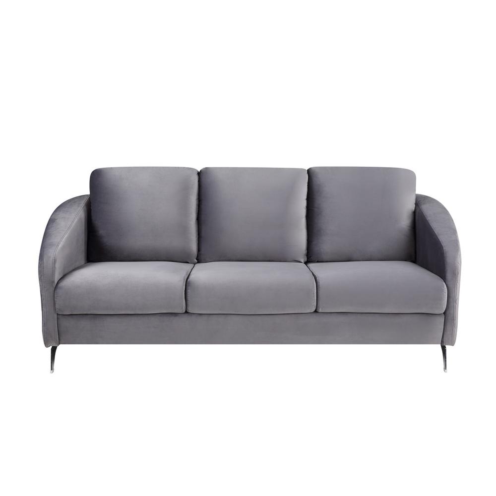 Sofia Gray Velvet Modern Chic Sofa Couch By Lilola Home | Sofas | Modishstore-3