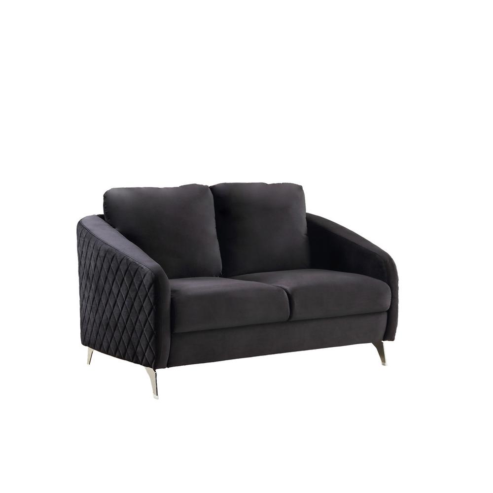 Sofia Gray Velvet Fabric Sofa Loveseat Chair Living Room Set By Lilola Home | Sofas | Modishstore-15