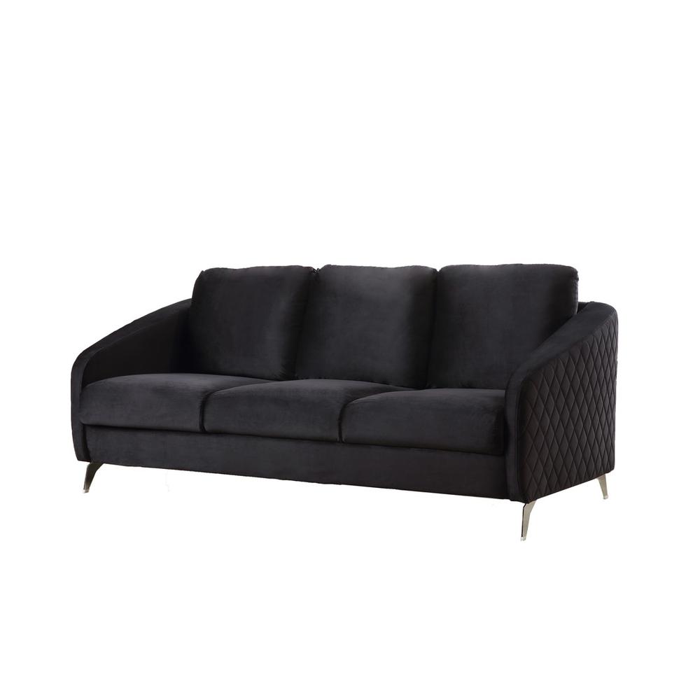 Sofia Gray Velvet Fabric Sofa Loveseat Chair Living Room Set By Lilola Home | Sofas | Modishstore-19