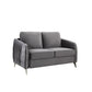 Hathaway Gray Velvet Fabric Sofa Loveseat Chair Living Room Set By Lilola Home | Sofas | Modishstore-3