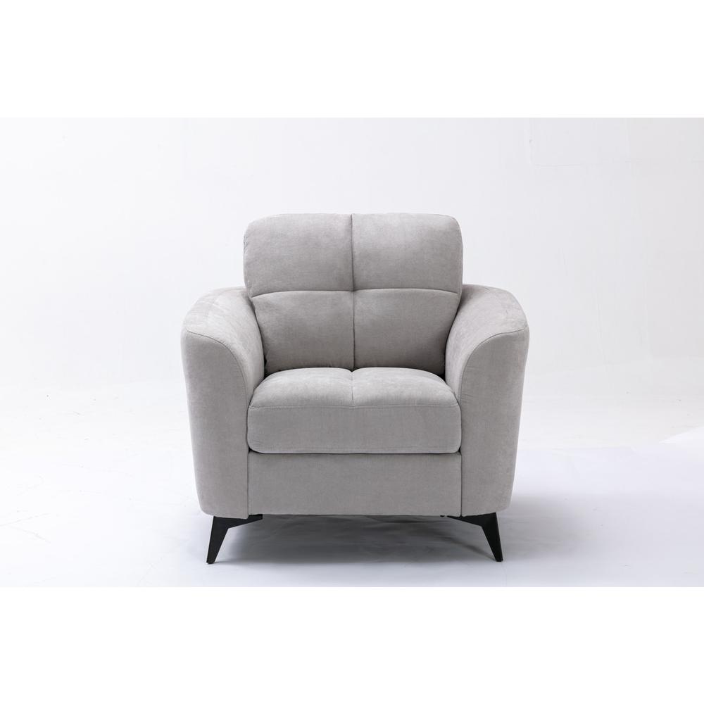 Callie Gray Velvet Fabric Sofa Loveseat Chair Living Room Set By Lilola Home | Sofas | Modishstore-22