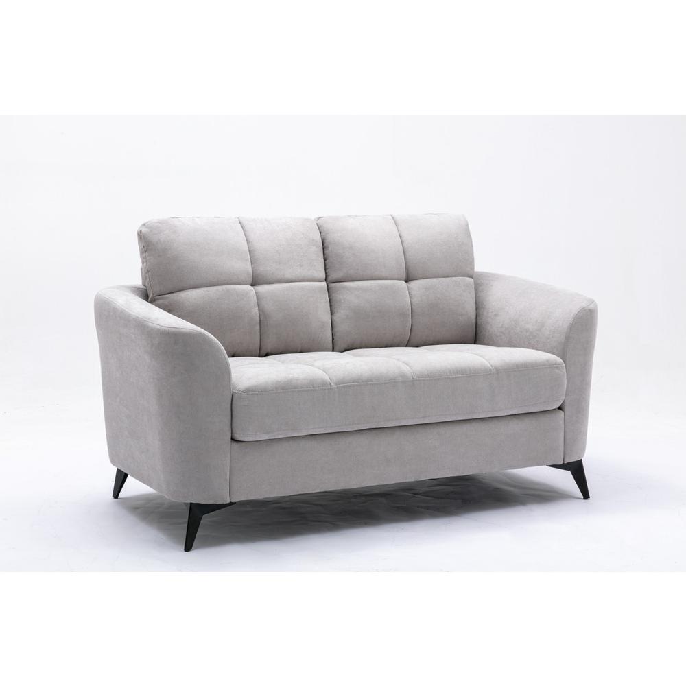 Callie Gray Velvet Fabric Sofa Loveseat Chair Living Room Set By Lilola Home | Sofas | Modishstore-13