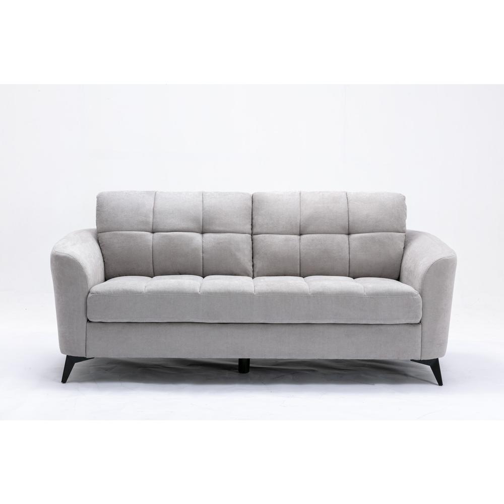 Callie Gray Velvet Fabric Sofa Loveseat Chair Living Room Set By Lilola Home | Sofas | Modishstore-19