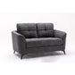 Callie Gray Velvet Fabric Sofa Loveseat Chair Living Room Set By Lilola Home | Sofas | Modishstore-3