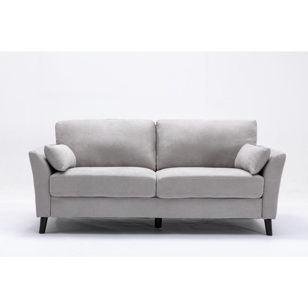 Damian Gray Velvet Sofa Loveseat Chair Living Room Set By Lilola Home | Sofas | Modishstore-29