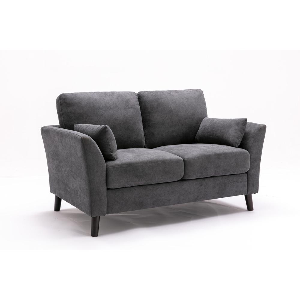 Damian Gray Velvet Sofa Loveseat Chair Living Room Set By Lilola Home | Sofas | Modishstore-5