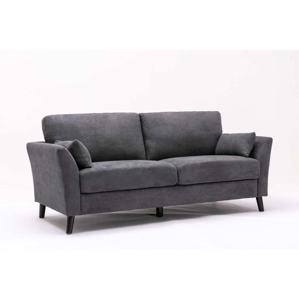 Damian Gray Velvet Sofa Loveseat Chair Living Room Set By Lilola Home | Sofas | Modishstore-36