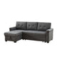 Hunter Dark Gray Linen Reversible Sleeper Sectional Sofa with Storage Chaise By Lilola Home | Sofas | Modishstore-5