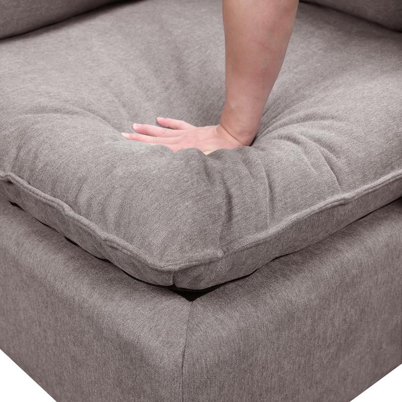 Madison Light Gray Fabric 5 Piece Modular Sectional Sofa Chaise By Lilola Home | Sofas | Modishstore-5